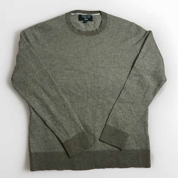 Banana Republic 100% Italian Merino Wool Tan Brown Crew Neck Sweater - Picture 1 of 8